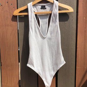 ribbed racerback bodysuit